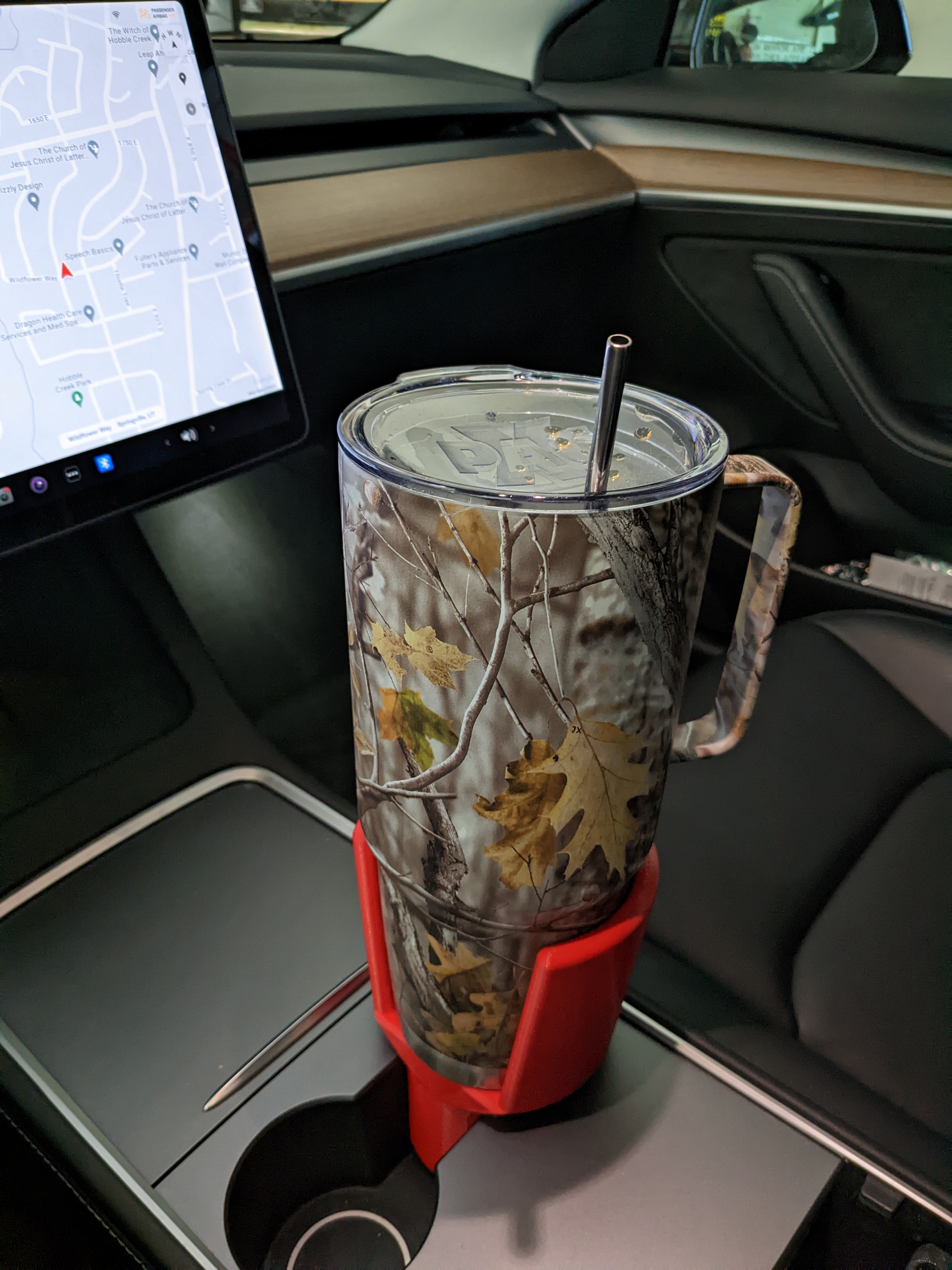 Tesla Model 3 cup holder adapter for XPAC 64oz tumbler