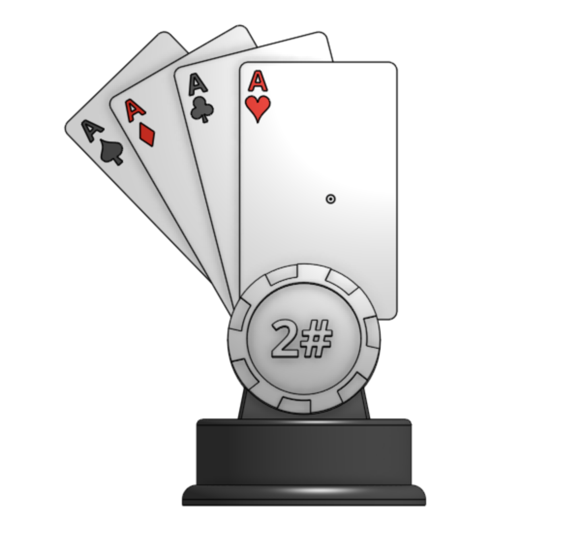 Poker trophy 2nd place