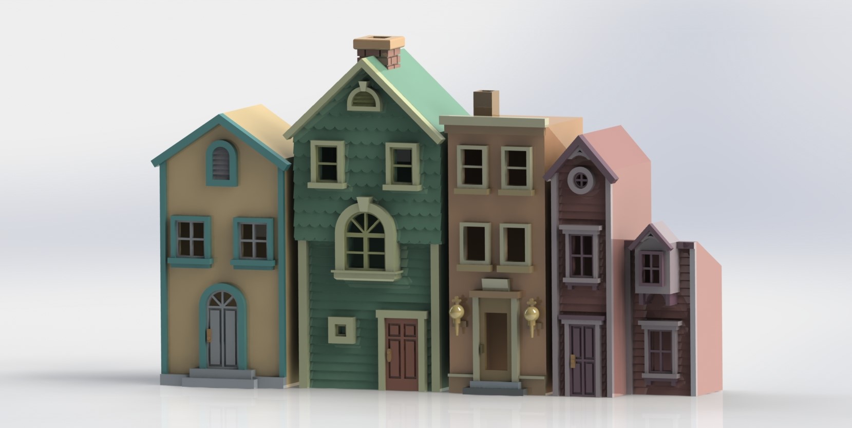 Christmas Row Houses by MiniMakerspace Download