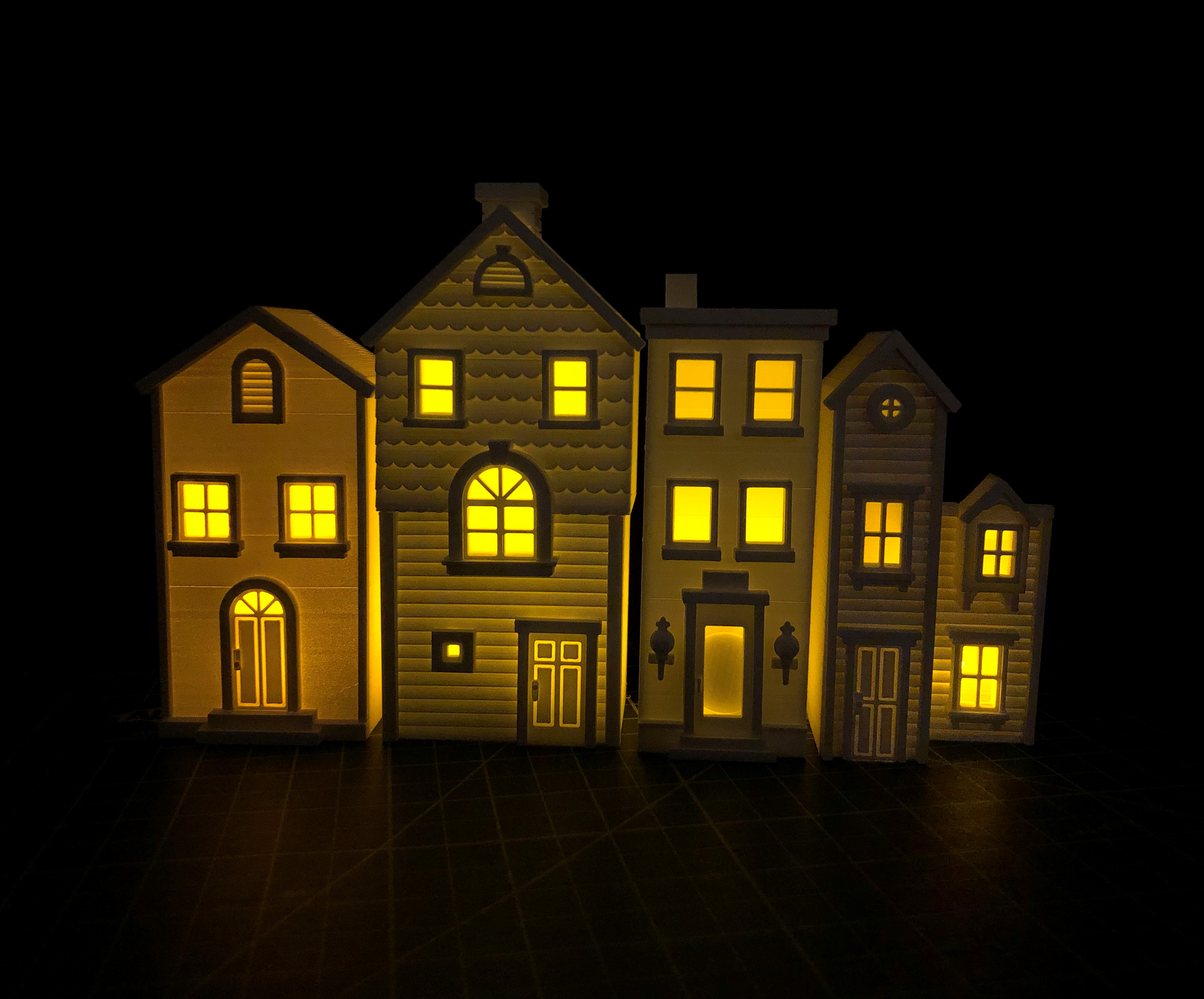 Christmas Row Houses By MiniMakerspace Download Free STL Model 