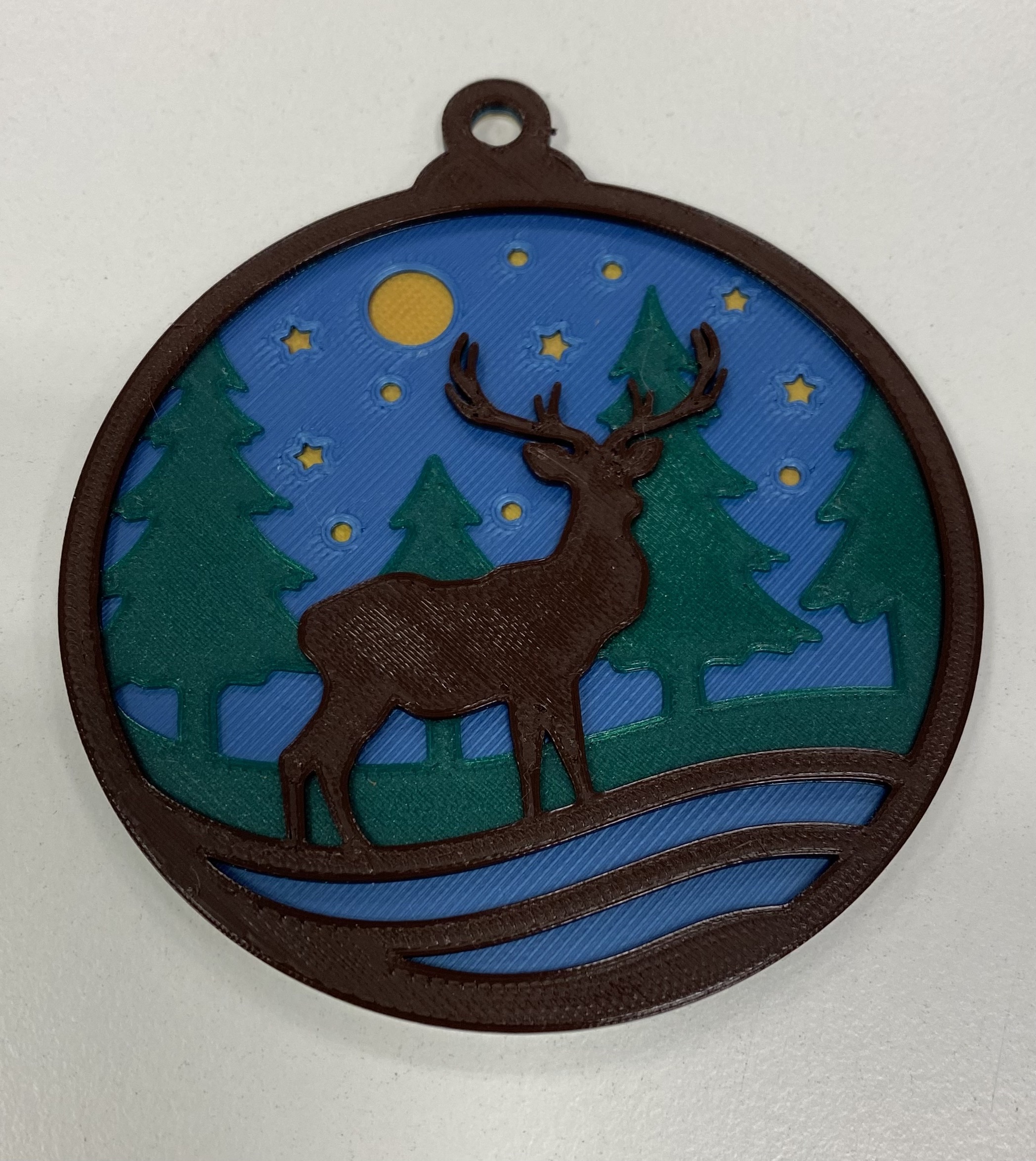 Multicolor deer ornament #1