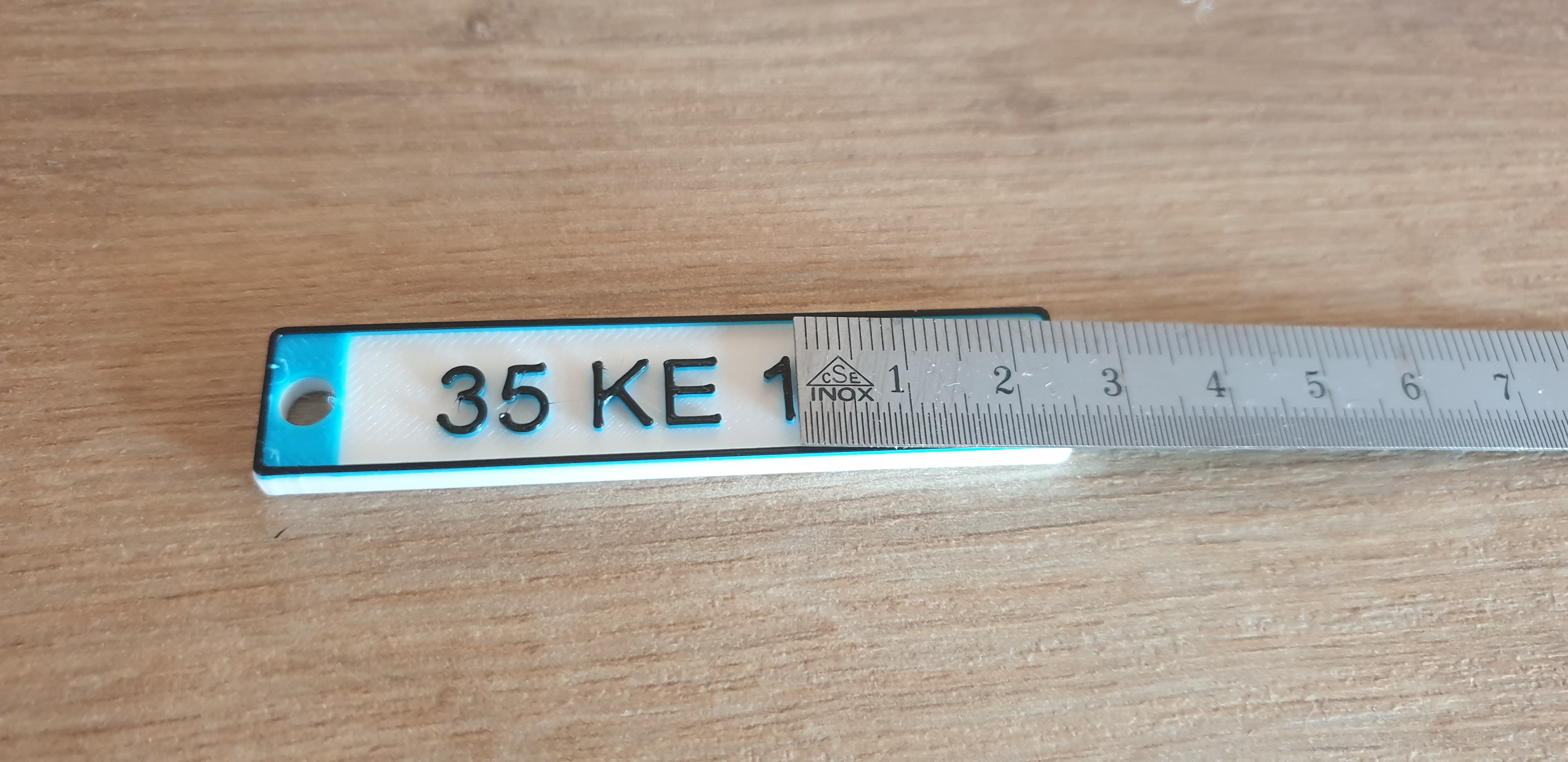 number plate keyring 3d print