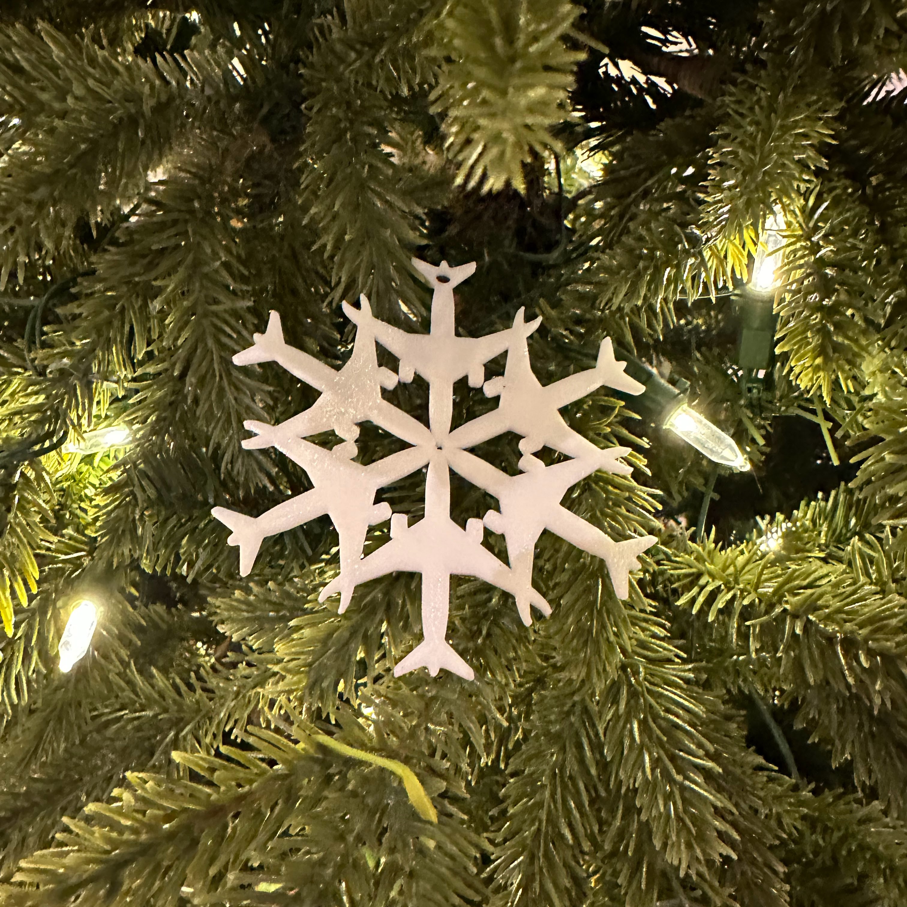 Airplane Snowflake Ornament