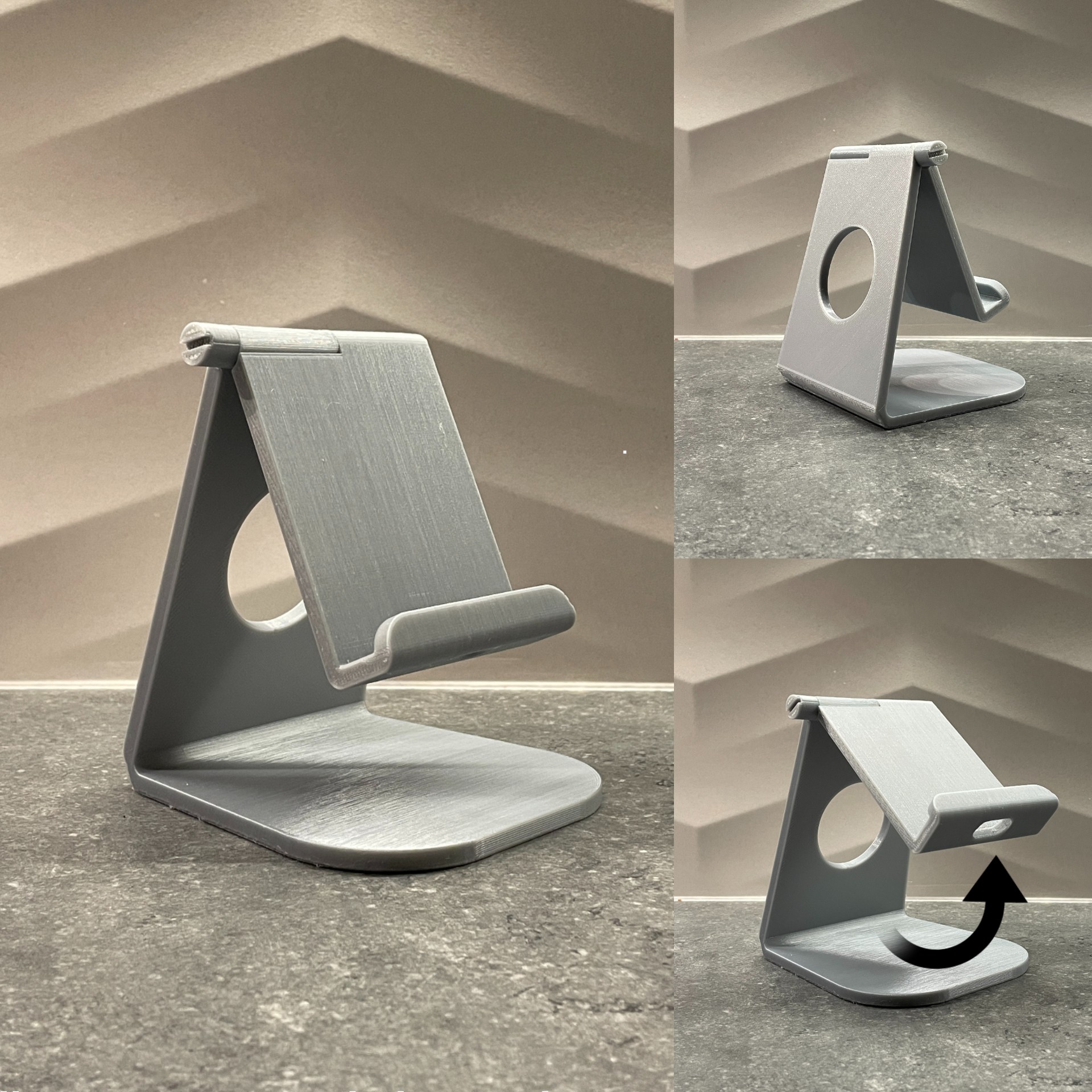 Tablet stand with adjustable angle