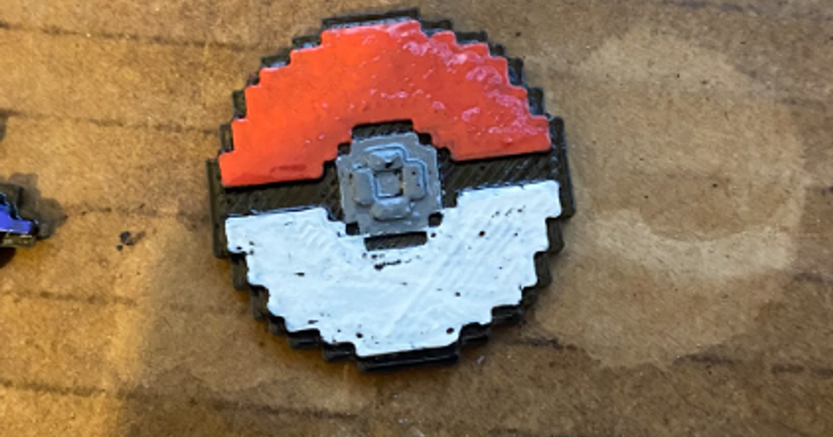 Pokeball Pixel Art by Eden, Download free STL model