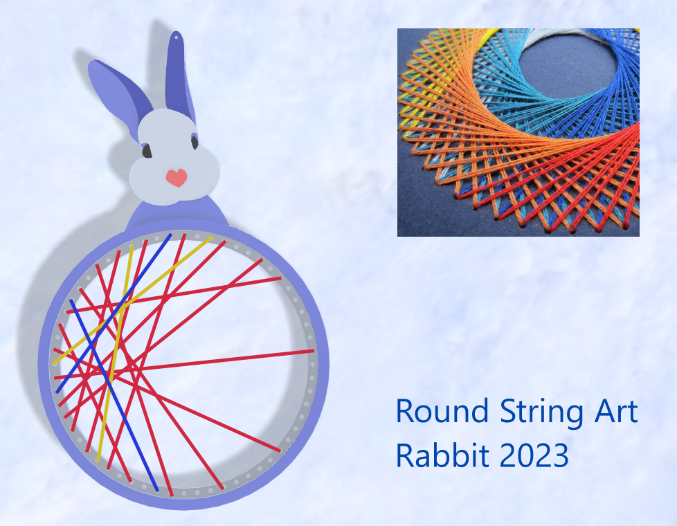 Rabbit string art round model 2023 Happy new Year! by alexford ...