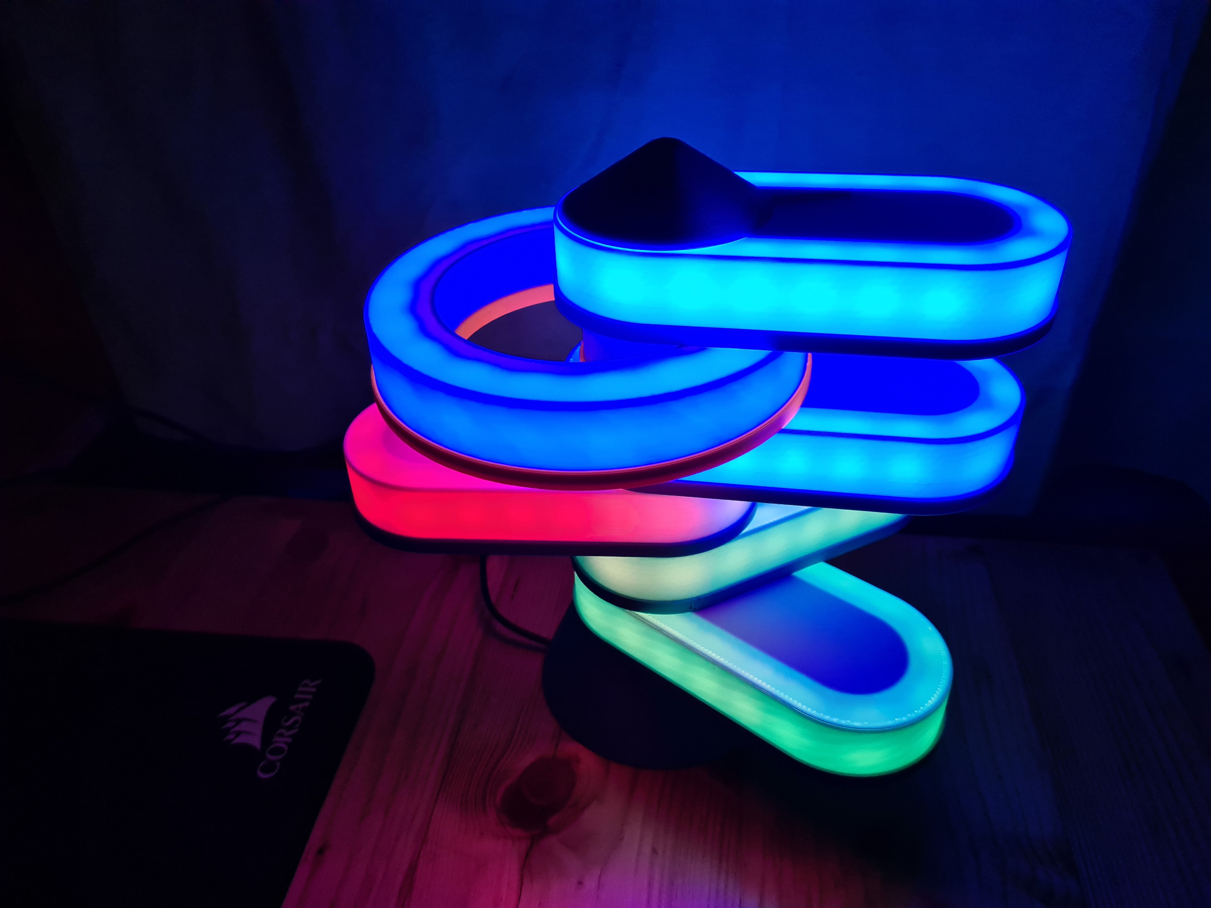Miniatura 8 do modelo 3D Wing Lamp (update Ring Element) Stack and Rotatable (Video)