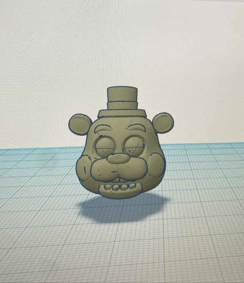 STL file Brick Compatible FNAF 1 Freddy Fazbear Head 🧱・3D