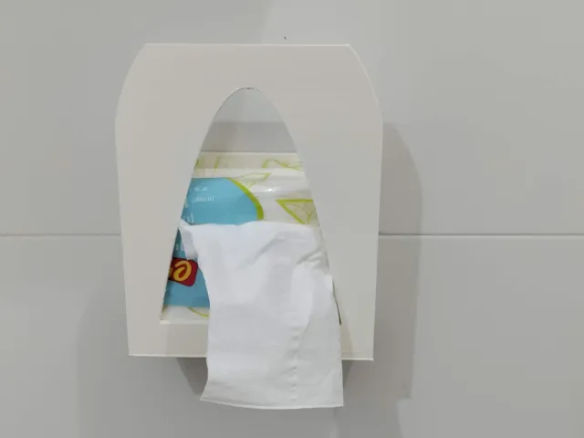 Bathroom tissue box dispenser- wall mounted