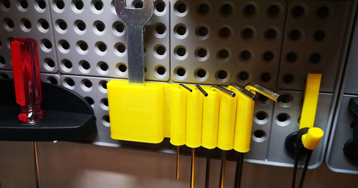 3D Printer Allen wrenches holder for Keter Pegboard by ciubecca