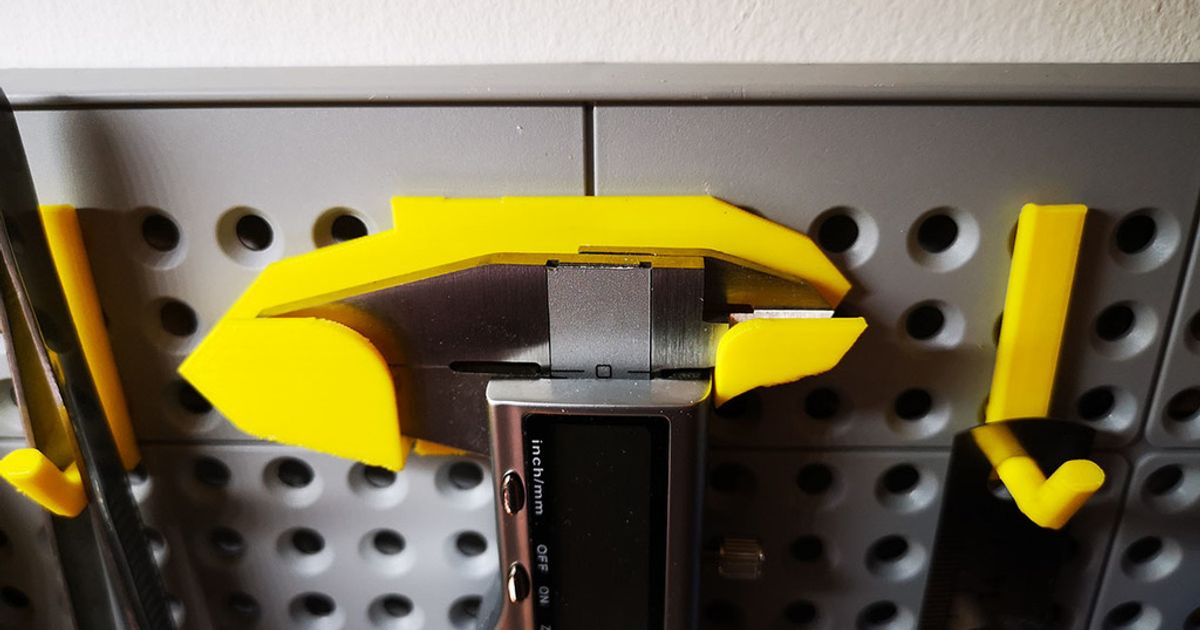 Caliper Holder for Keter Pegboard by ciubecca Download free STL model