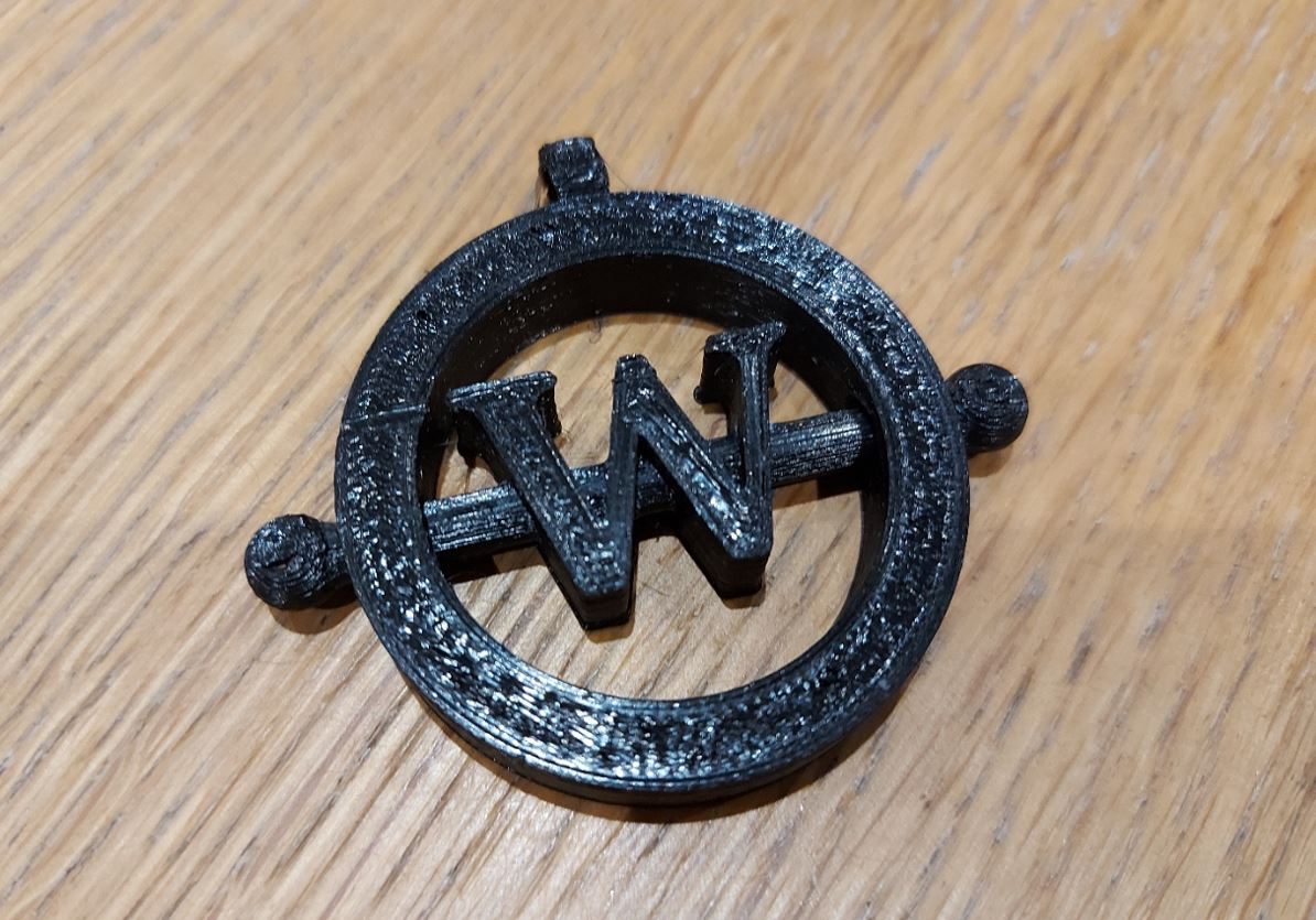 Wednesday "W" "M" rotating pendant