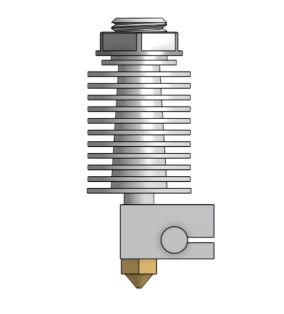 E3D V6 Threaded Heatsink 3D Model (full hotend)