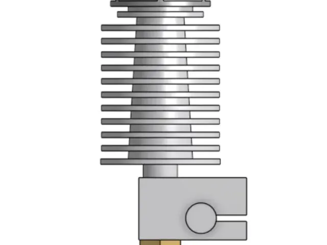 E3D V6 Threaded Heatsink 3D Model (full hotend)