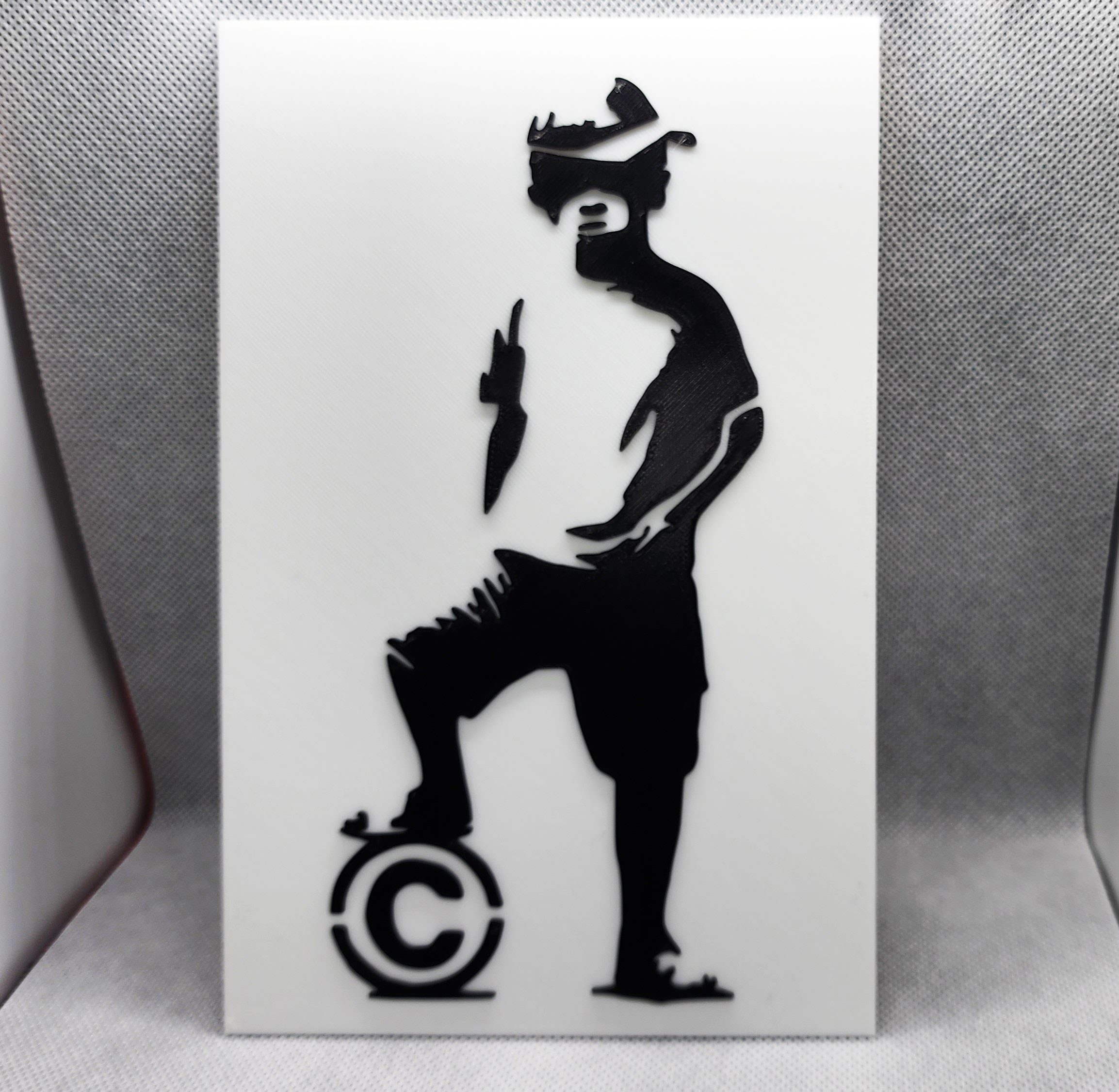 Banksy's Copyright Boy - 2 Color w/filament change (1 at a time)