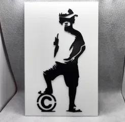 Banksy's Copyright Boy - 2 Color w/filament change (1 at a time)