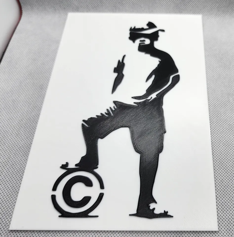 Banksy's Copyright Boy - 2 Color w/filament change (1 at a time 