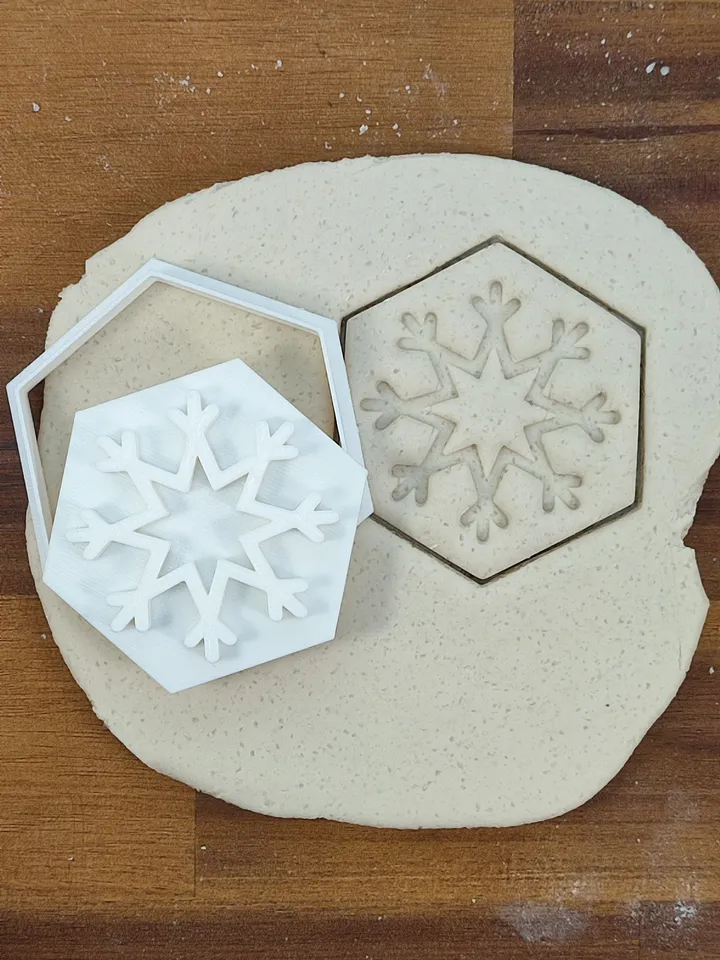 STL file snowflake cookie cutter stamp 3d model - mod3 ❄️・3D