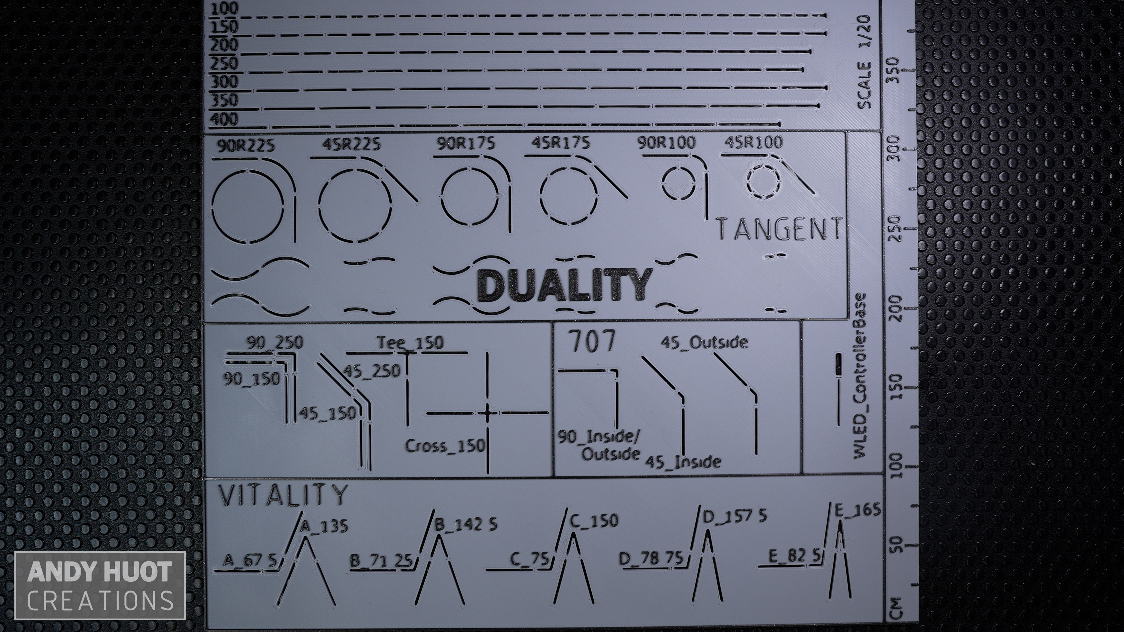 Duality LED Track System - Track Layout Stencil