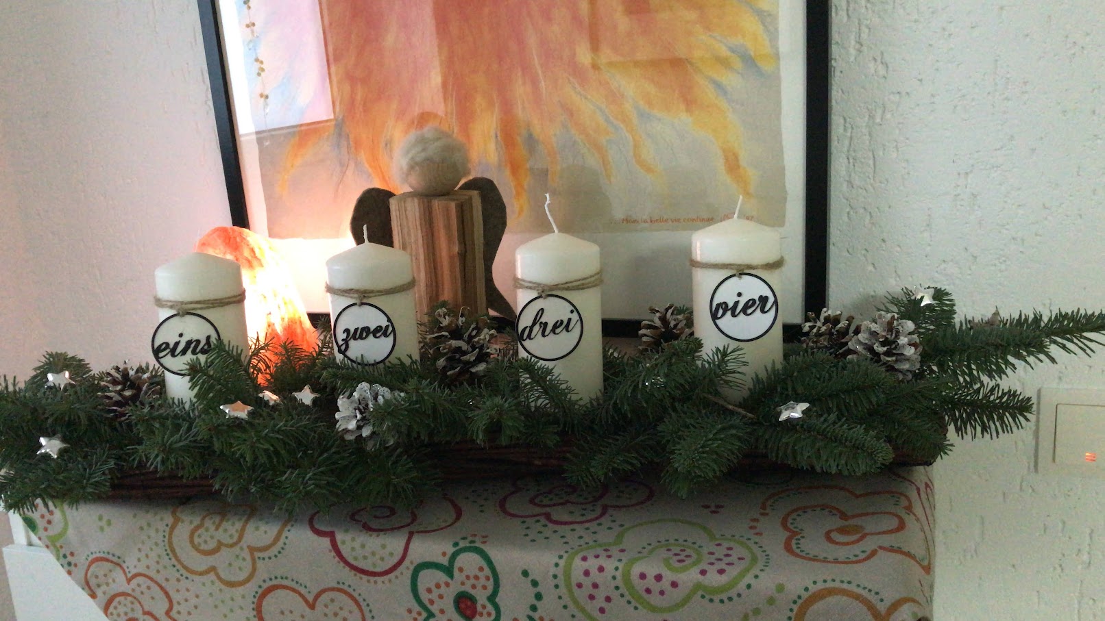 Zahlenanhänger Kerzen Advent