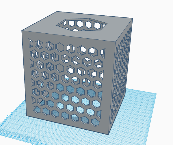 Tissue Box Holder With Hexagons