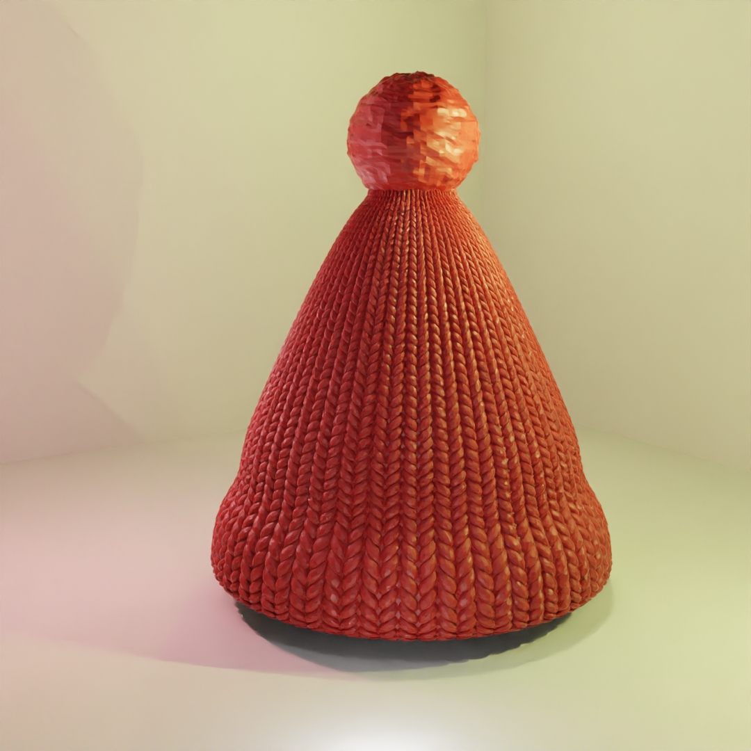 Woven knit hat with high details