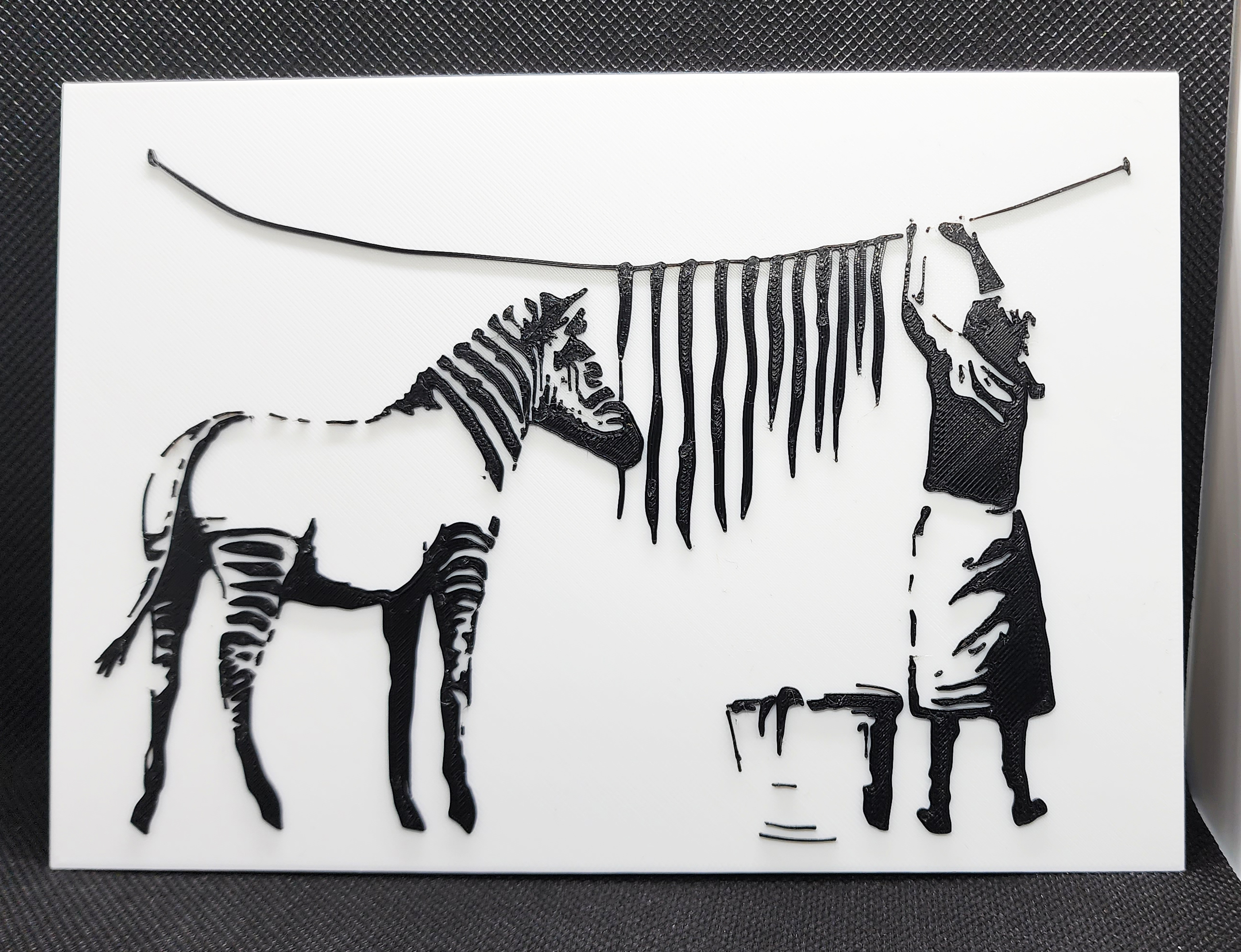 Banksy's A Woman Washing Zebra Stripes - 2 Color w/filament change (1 at a time)