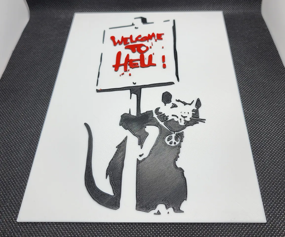 Banksy's Welcome to Hell - 3 Color w/filament changes (1 at