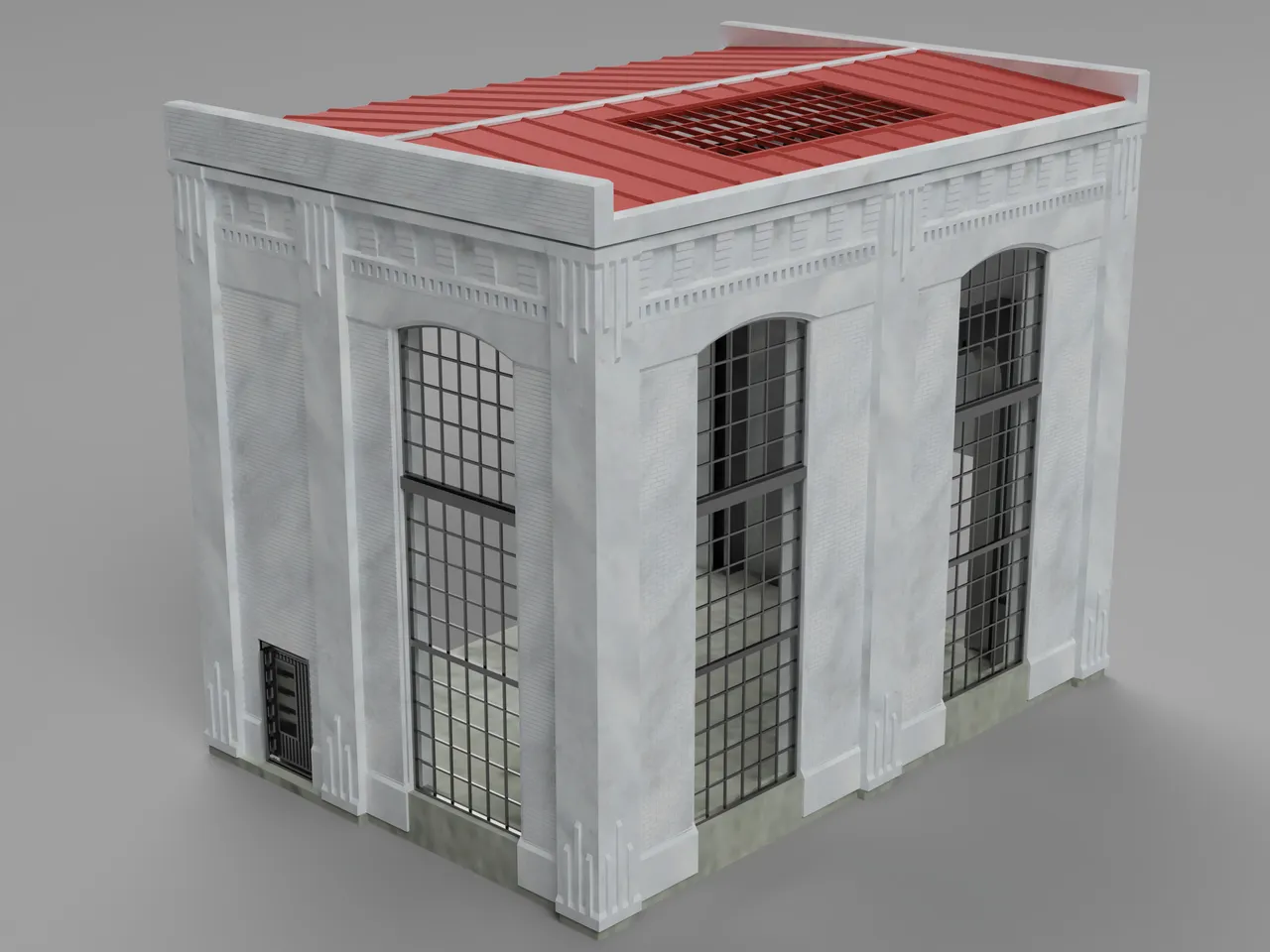 Retro industrial architecture style building diorama (1/43 scale) by Geddy | Download free STL model | Printables.com for Free Printable Model Buildings Pdf