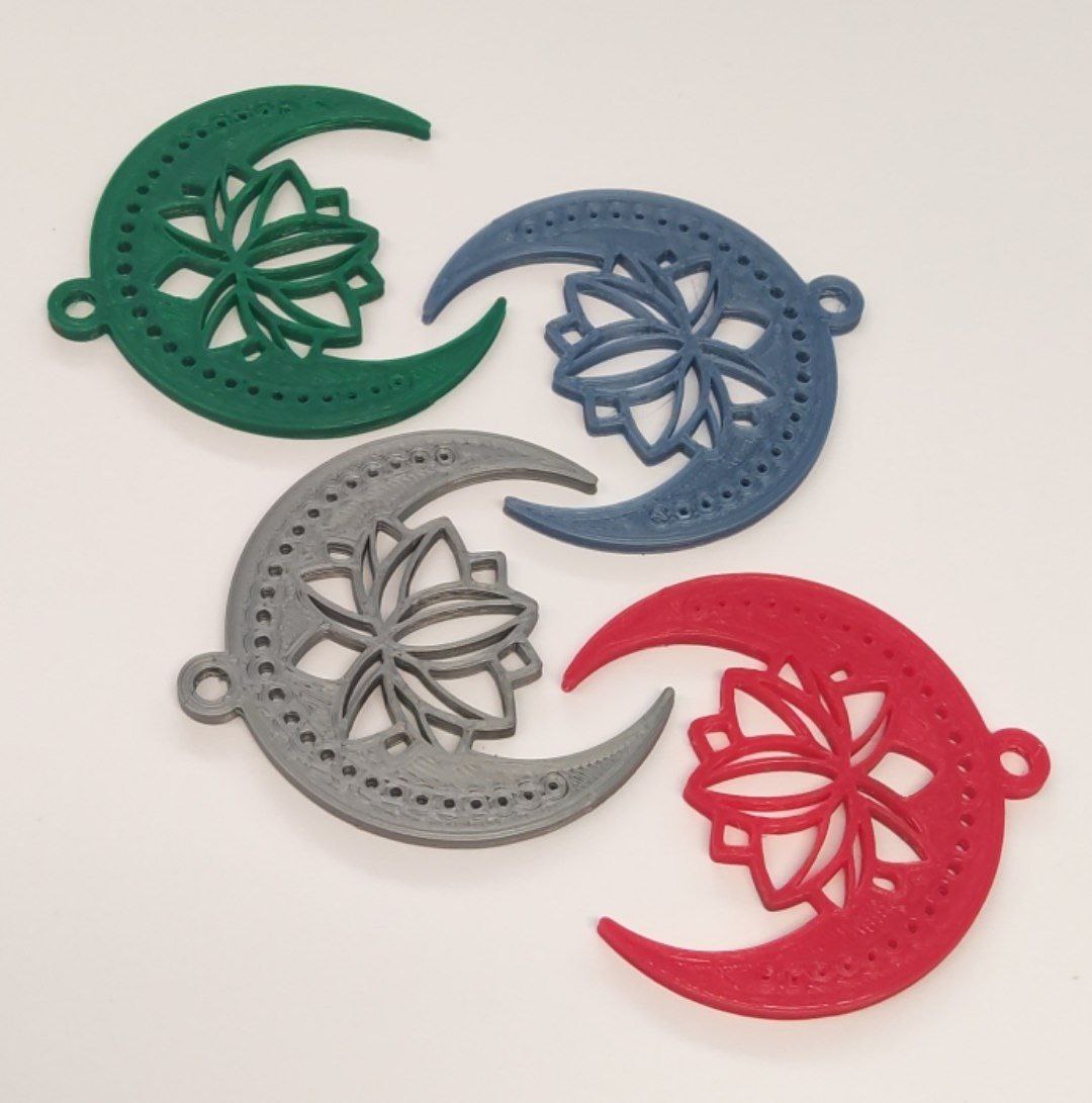 Halfmoon Mandala Flower Keychain/Earrings 2.0