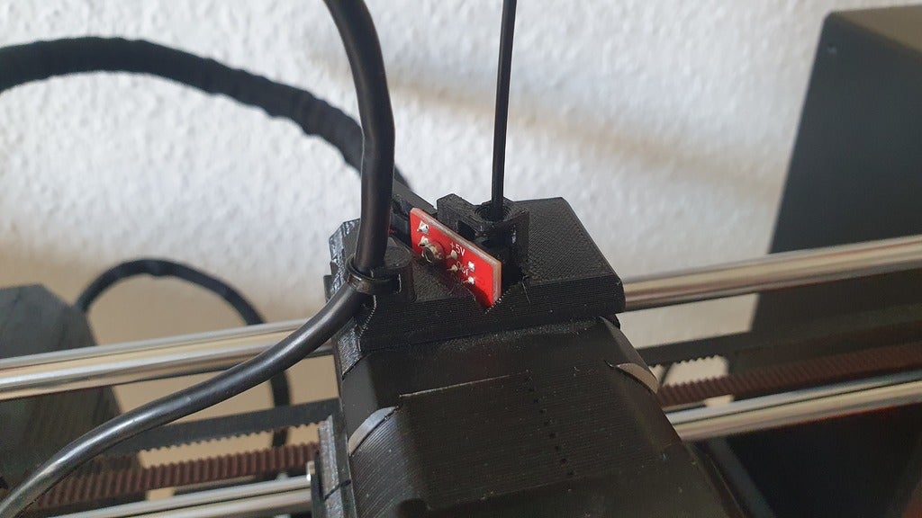 Prusa Mk3S IR Filament Sensor Modified Mount with zip-lock for camera wire