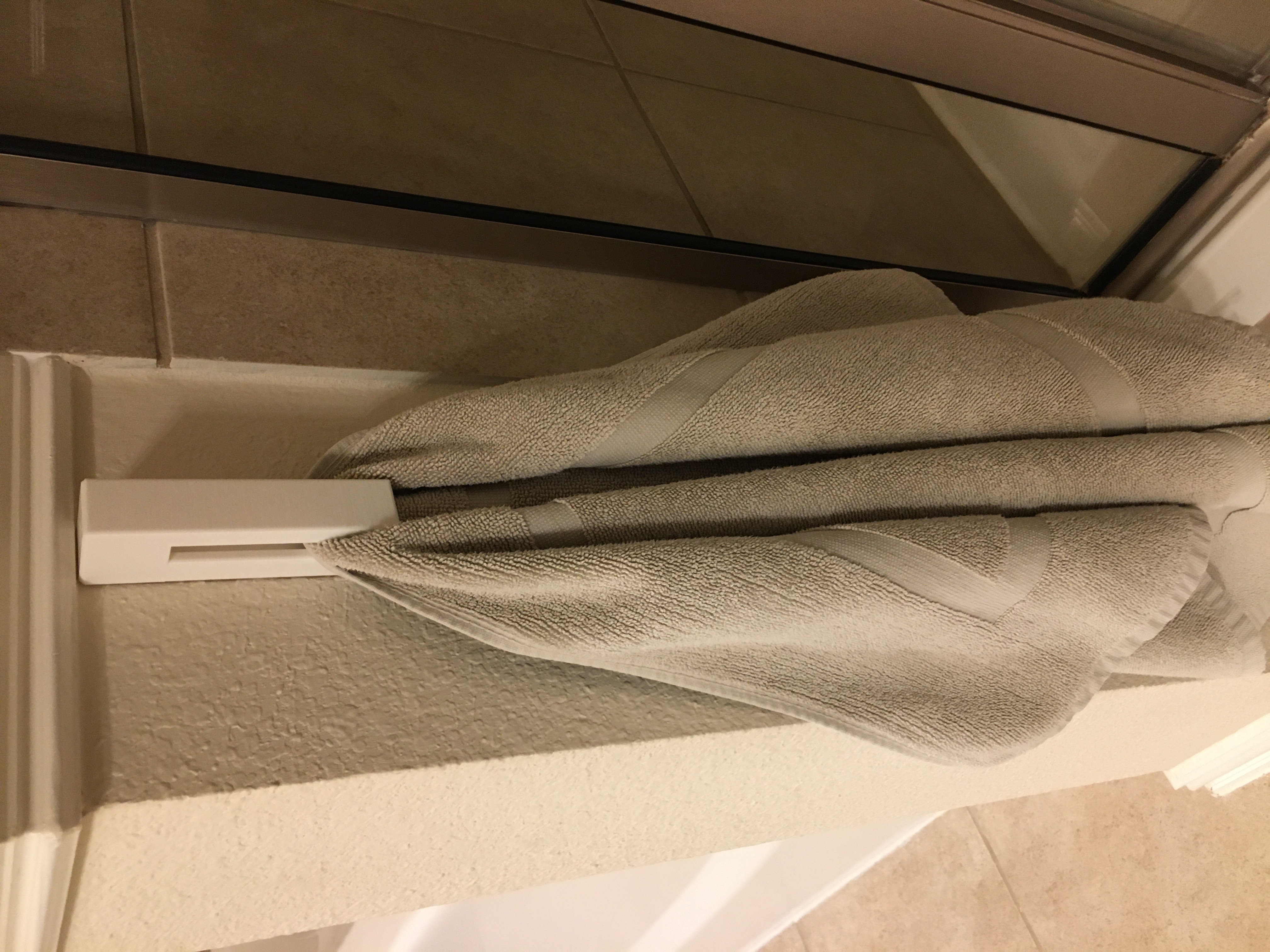 Channeled Marble Towel Hook