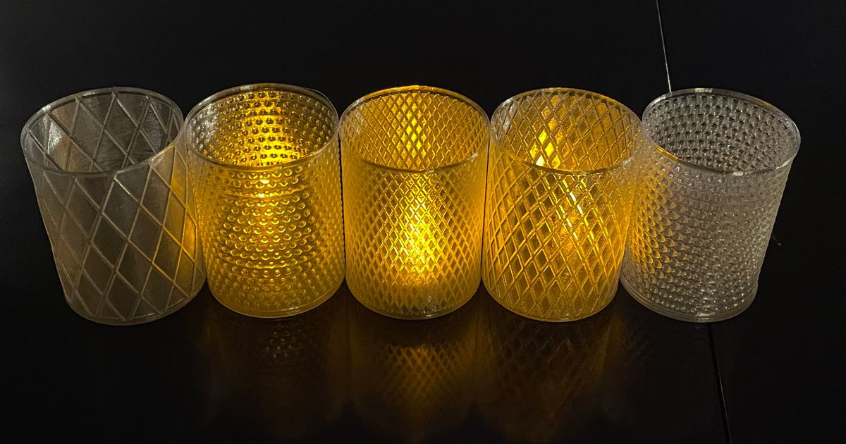 Tea light holder: geometric pattern (11 versions) by Aryser | Download ...