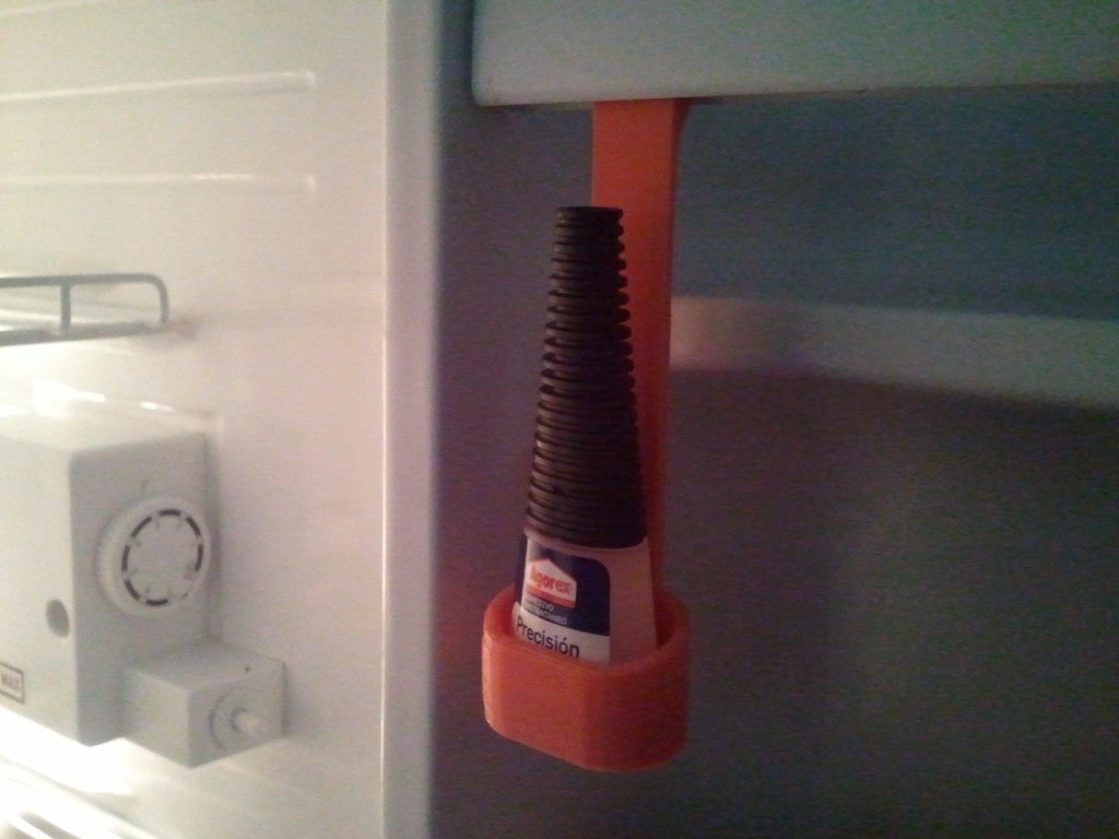 Super Glue basket holder for the refrigerator