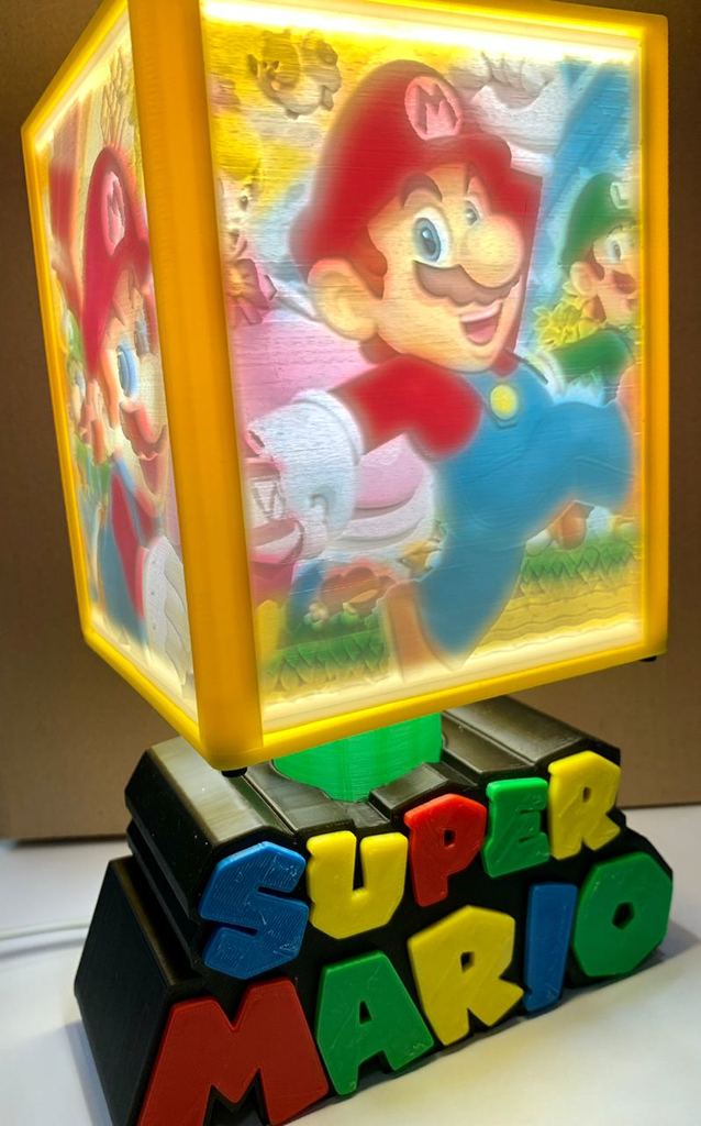 Lampara litofanía color Super Mario Bros