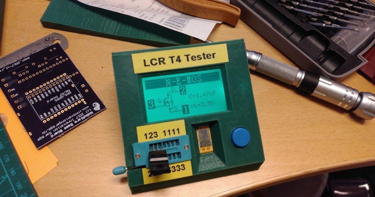 LCRT4 ESR Meter Case ReRedesigned by eried Download free STL model