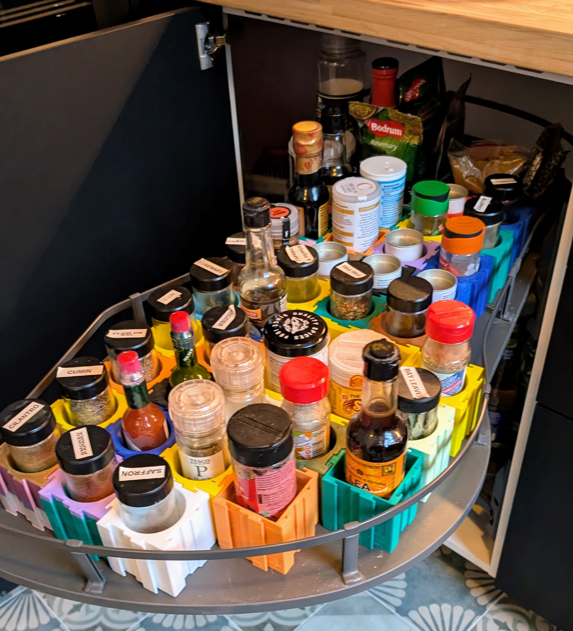 Over engineered and modular spices rack