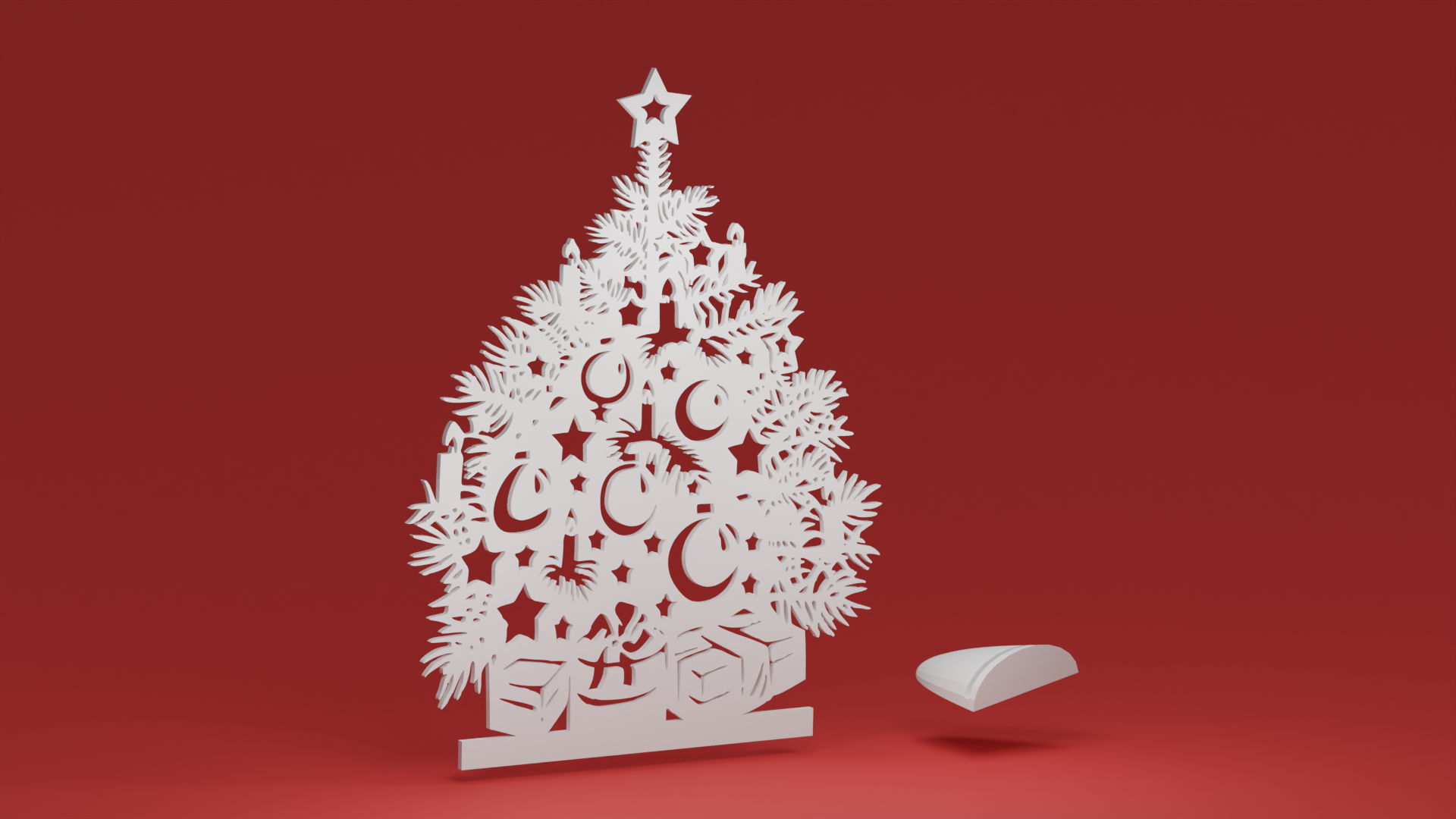 Christmas Tree, with an optional custom display stand for freestanding use (Christmas ornament)