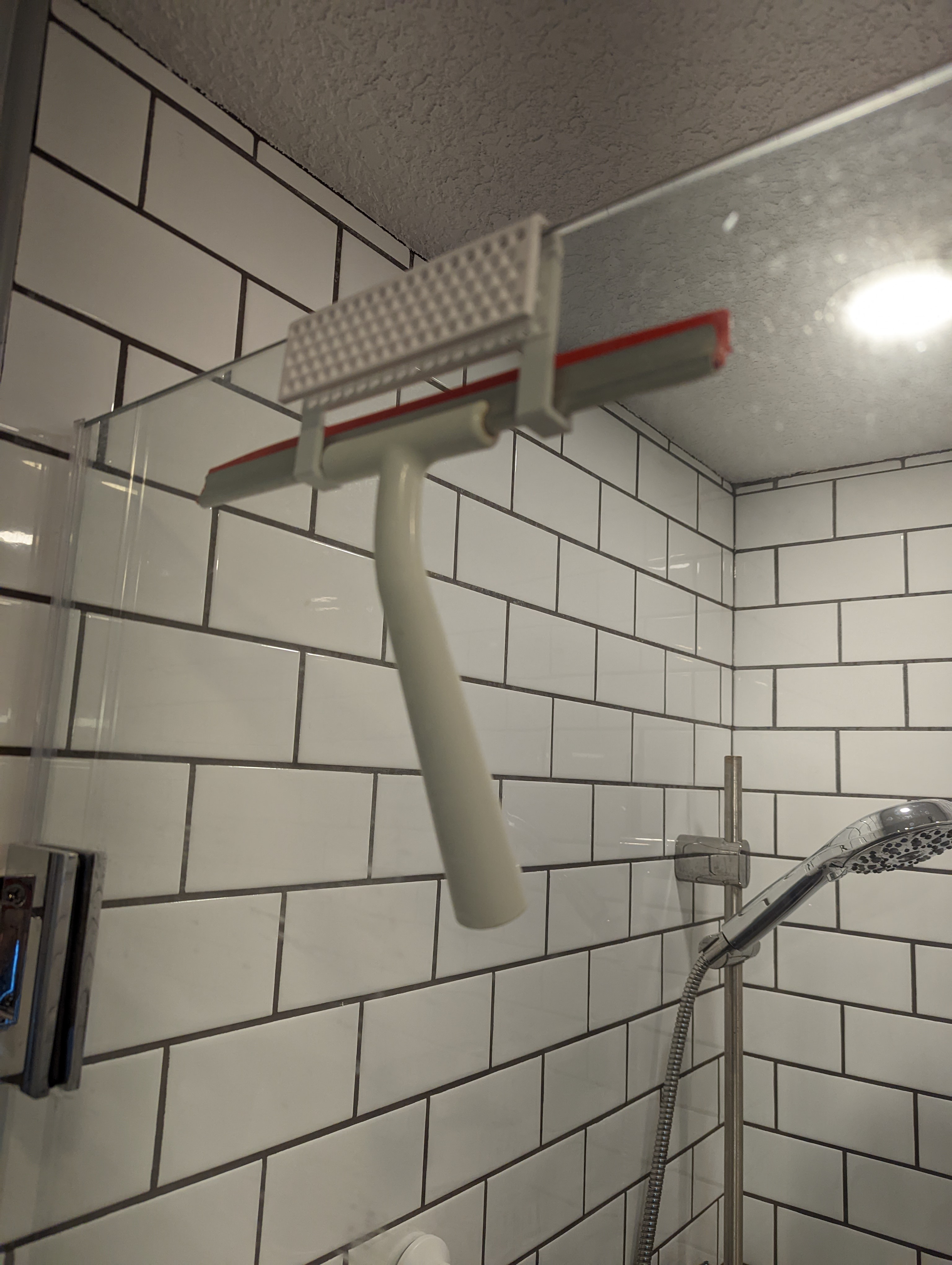 Shower Door Lock with Squeegee Hooks