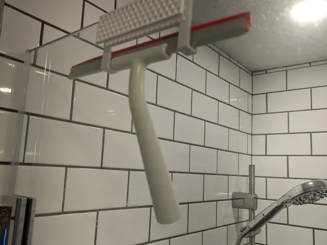 Shower Door Lock with Squeegee Hooks