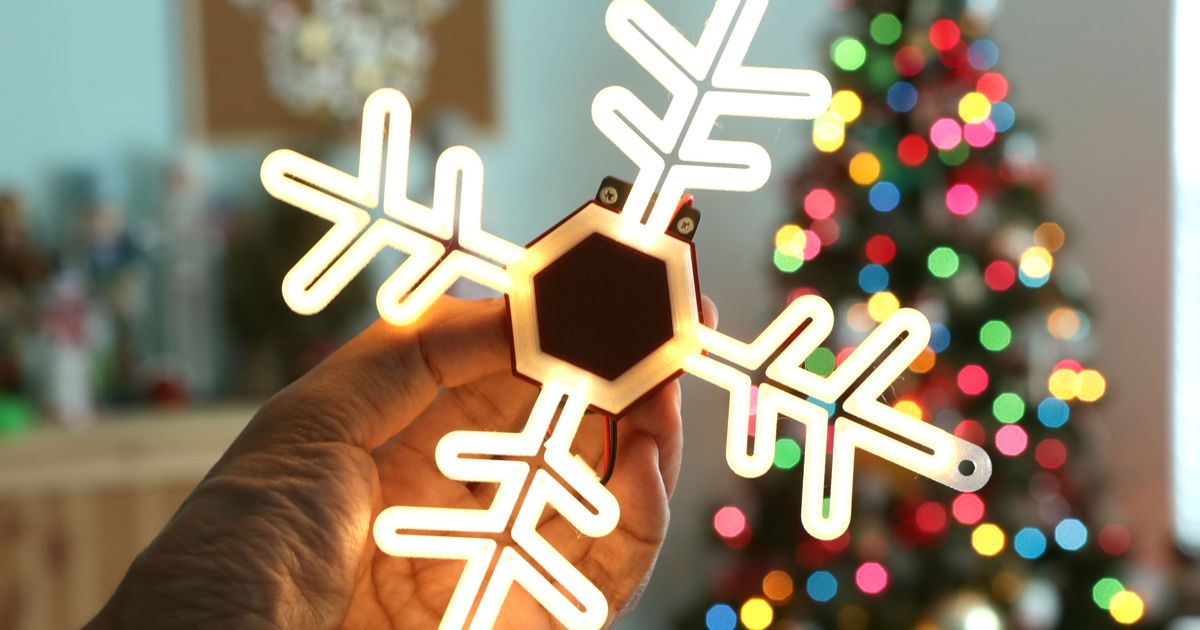 Glowing Snowflake with LED Noodles by Adafruit | Download free STL ...