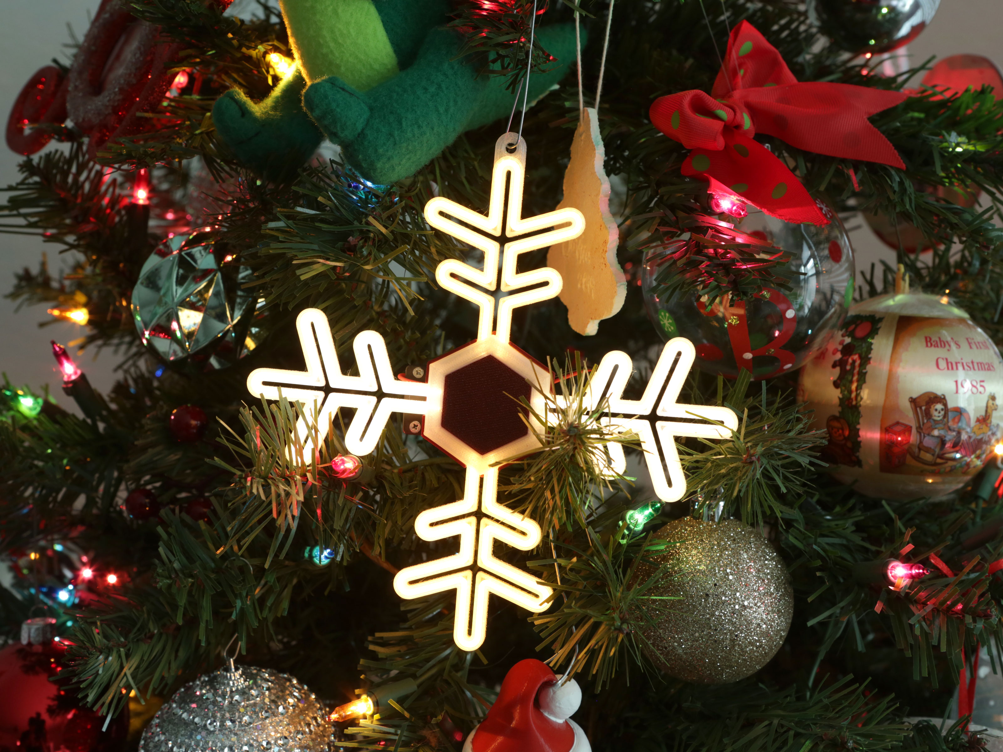 Glowing Snowflake With Led Noodles By Adafruit 