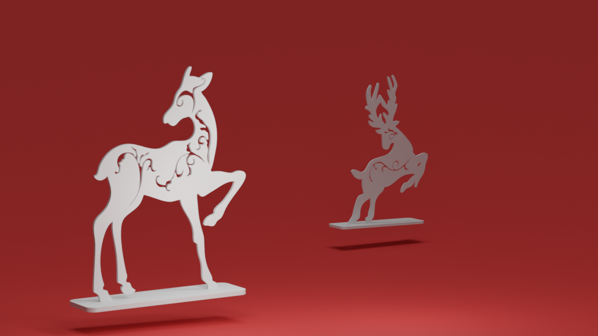 Christmas Deer (Female), freestanding use (Christmas ornament)