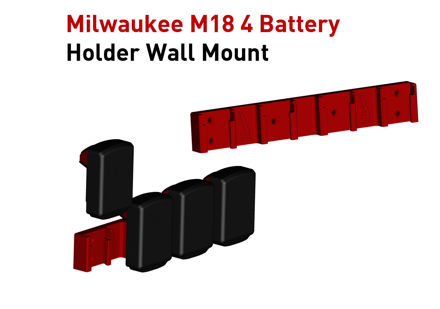 Milwaukee M18 Battery Holder for 4 Batteries