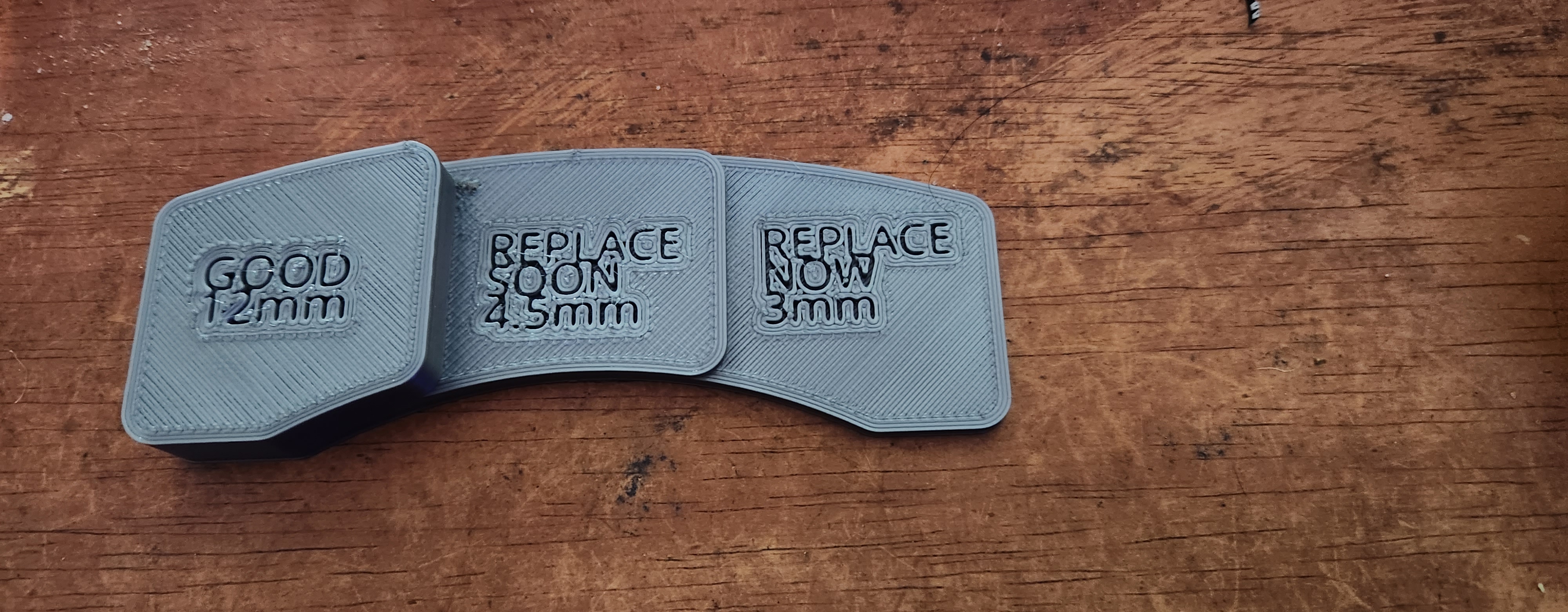 Brake pad wear gauge by MountainMan10k2 Download free STL model