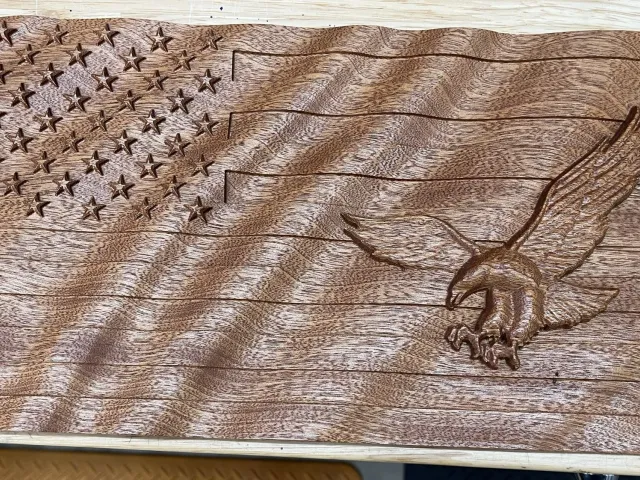 3D American Flag with Eagle