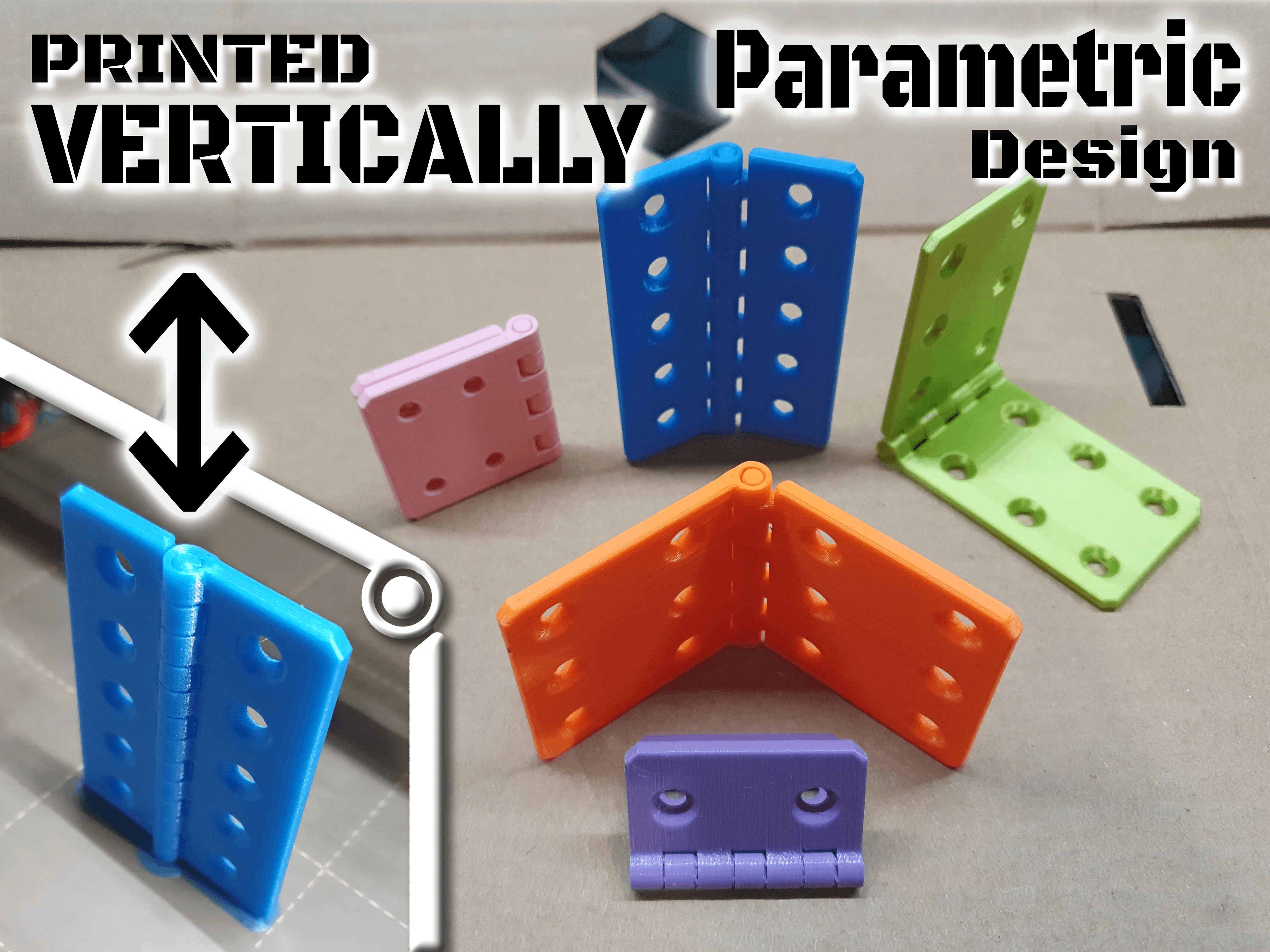 Parametric hinge (vertically printed)