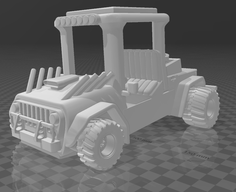 E3D Buggy Hotrod Jeep 3D model thumbnail