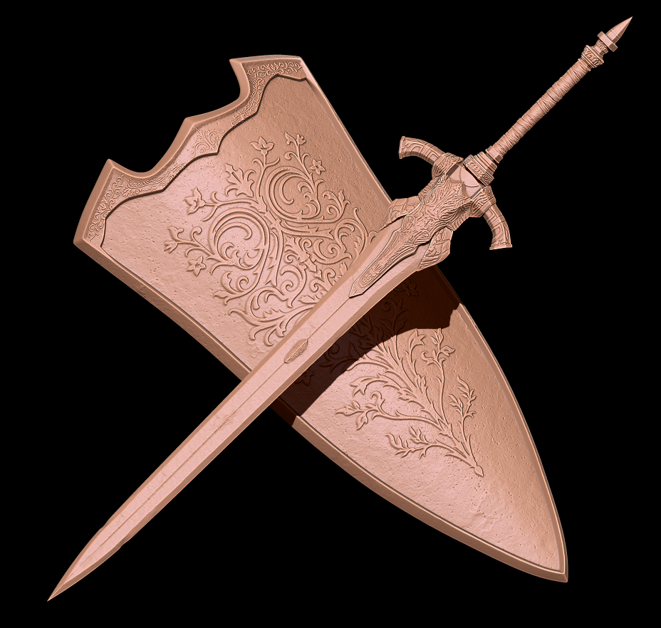 ULTIMATE PACK ARTORIAS Greatsword And Greatshield Life Size STL Fan Art Models — miniatura 19