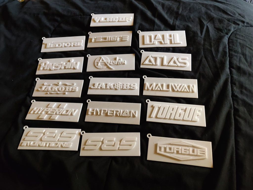Borderlands Manufacturer Tags